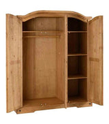 Corona 3 Door Wardrobe - Distressed Waxed Pine