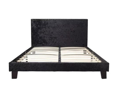 Berlin Small Double Bed - Black Crushed Velvet