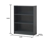Traditional Low Wide Bookcase-Dark Grey