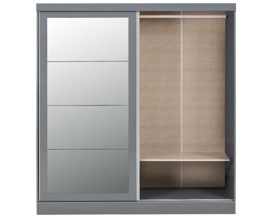 NEVADA 2 DOOR SLIDER WARDROBE - GREY GLOSS