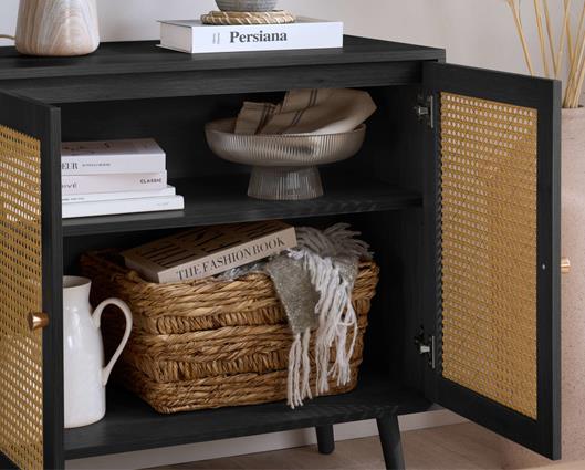 Croxley Rattan 2 Door Sideboard - Black