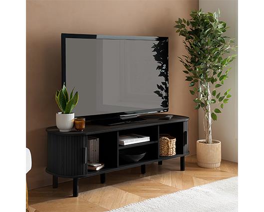 Axel Fluted Small TV Unit - Black