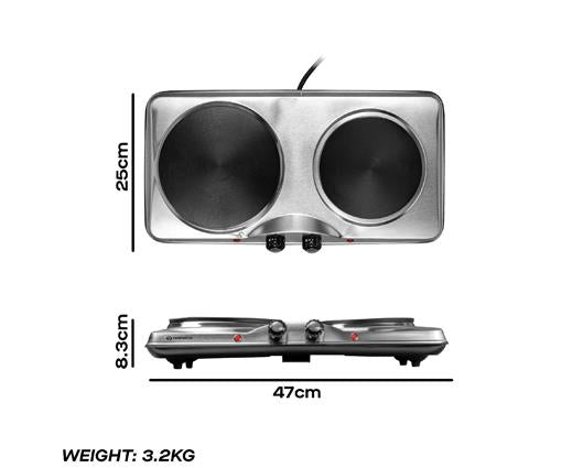 Daewoo Double 2500W Stainless Steel Hot Plate