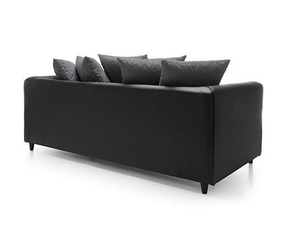 Dan 3 Seater Sofa - Black & Charcoal