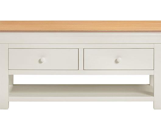 BORDEAUX 2 DRAWER COFFEE TABLE - IVORY/OAK