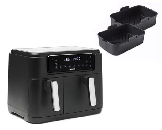 Haden 9.5L Dual Basket Air Fryer and Set of 2 Trays