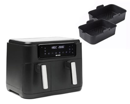 Haden 9.5L Dual Basket Air Fryer and Set of 2 Trays