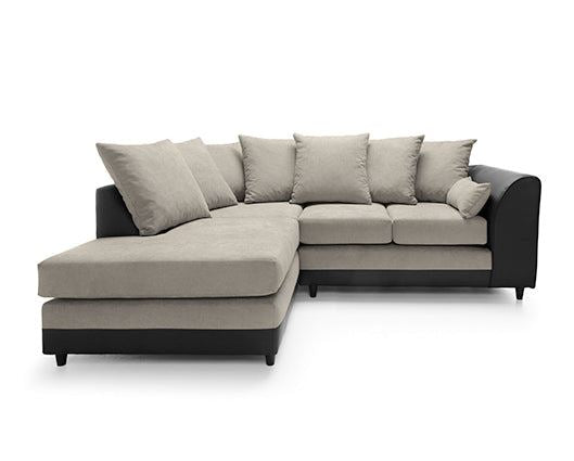 Dan Left Hand Facing Corner Sofa - Brown & Beige