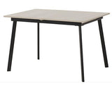 AVERY & LUKAS EXTENDING DINING SET (X4 CHAIRS) - CONCRETE/SAPPHIRE BLUE VELVET