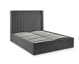 Langham Scalloped Headboard Ottoman King Bed - Grey
