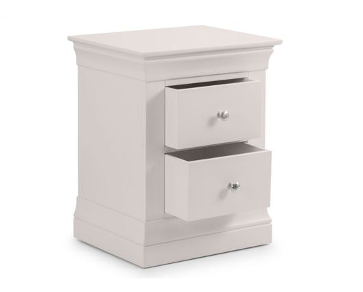 Clementine 2 Drawer Bedside- Light Grey