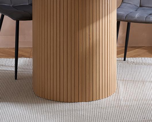 Axel Round Fluted Dining Table - Oak