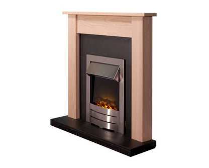 Skyla Fireplace Suite in Oak & Black, 43 Inch