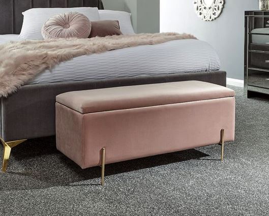 Melta Ottoman Storage Bench-Pink