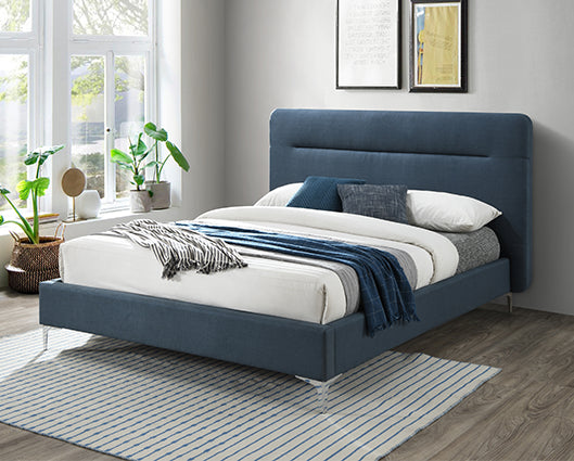 Finn King Bed- Steel Blue