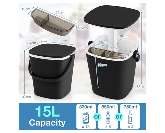 COSTWAY 15L Outdoor Pop up Ice Bucket Table