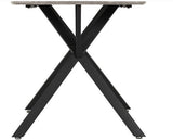 ATHENS RECT & AVERY DINING SET (X4 CHAIRS) - CONCRETE/SAPPHIRE BLUE VELVET
