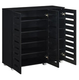 Euston 3 Door Shoe Cabinet - Black