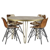 Light Gold Cowhide Dining Chair