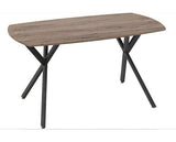 ATHENS RECT & LUKAS DINING SET (X4 CHAIRS) - MEDIUM OAK EFFECT/SAPPHIRE BLUE VELVET