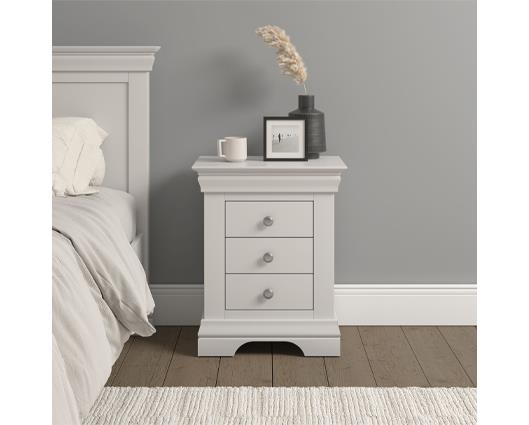 BORDEAUX 3 DRAWER BEDSIDE - IVORY