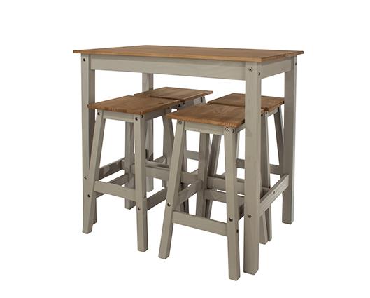 Corona linea breakfast table & 4 high stool SET