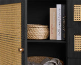 Croxley Rattan 2 Door 3 Drawer Sideboard - Black