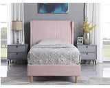 AMELIA 3' BED - PINK VELVET FABRIC