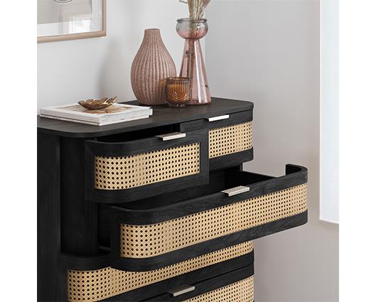 Noah 5 Drawer Chest - Black