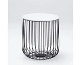 Emberley Small Cage Table- Black & Marble
