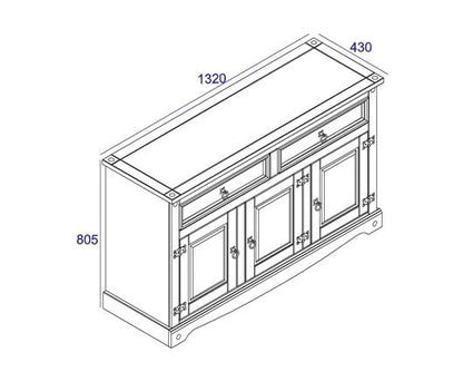 Corona medium sideboard with 3 doors, 2 drawers