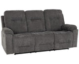 Guildford 3 Seater Recliner Sofa - Grey Fabric