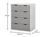 Atrix 3+2 Drawer Chest-Grey