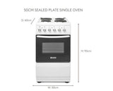 Haden HES051W 50cm Electric Single Cavity cooker with Solid Plate Hob