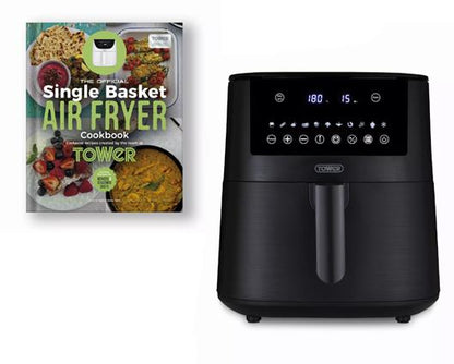 Vortx 7.2L Digital Air Fryer 1650W and Tower Single Basket Air Fryer Cookbook