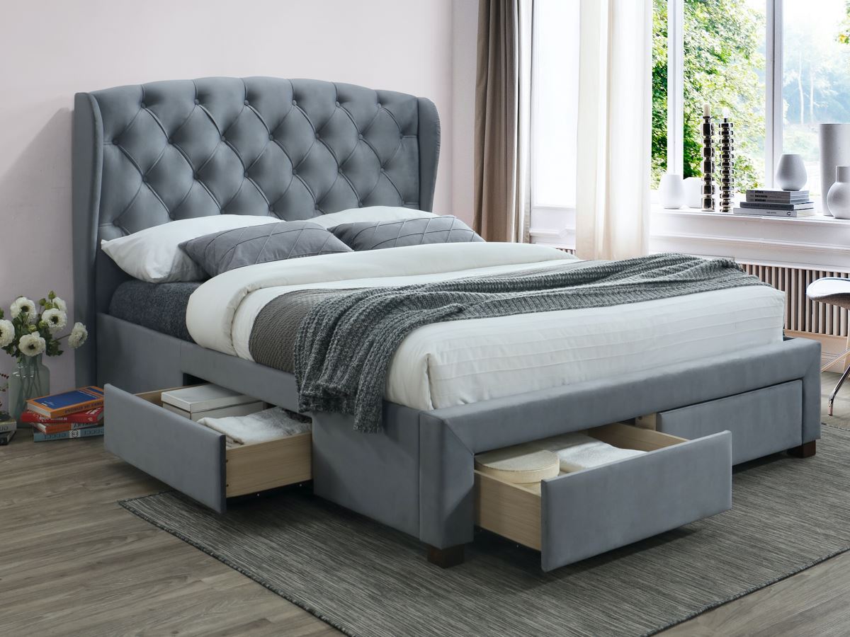 Hope Double Bed - Grey