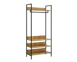 Zulu Open Wardrobe with 4 Shelves-Oak