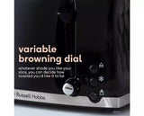 Russell Hobbs Honeycomb 4 Slice Toaster - Black