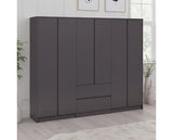 MALVERN 6 DOOR 2 DRAWER WARDROBE - GREY