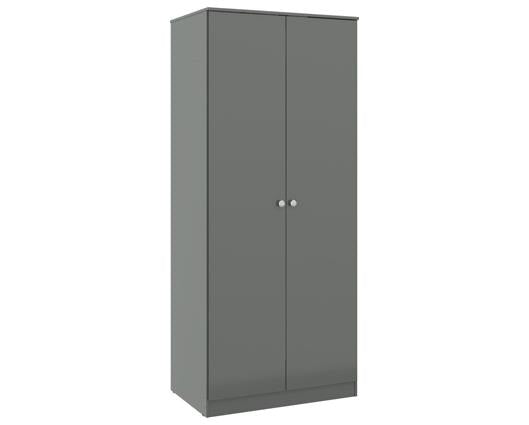 DENVER 2 DOOR WARDROBE BEDROOM SET - GREY GLOSS