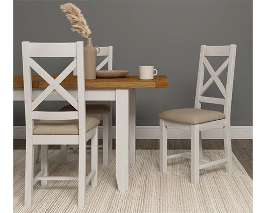 WINDSOR LARGE EXTENDING DINING TABLE - IVORY/OAK