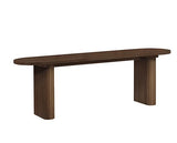 Axel Oval Fluted Dining Table with 2 Benches - Walnut