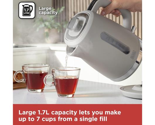 Black + Decker 1.7L Jug Kettle Grey