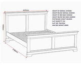BORDEAUX 5' HIGH END BED - PEBBLE GREY