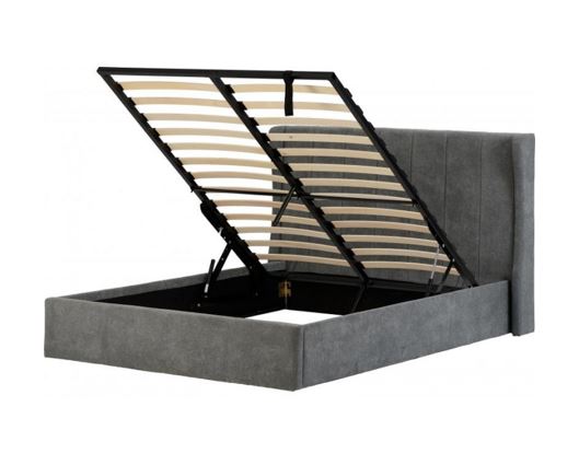 Amelia Double Ottoman Bed - Dark Grey Fabric