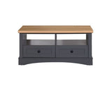 Carman Coffee Table with 2 Drawers-Grey