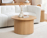 Axel Round Fluted Coffee Table - Oak