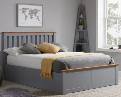 Phoenix King Ottoman Bed - Stone Grey