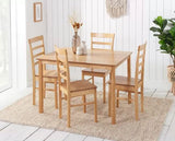Carter Dining Table & 4 Ladder Chairs- Oak