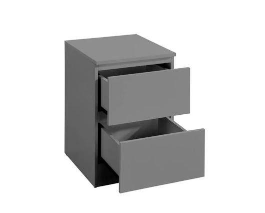 Oakley 2 Drawer Bedside- Grey